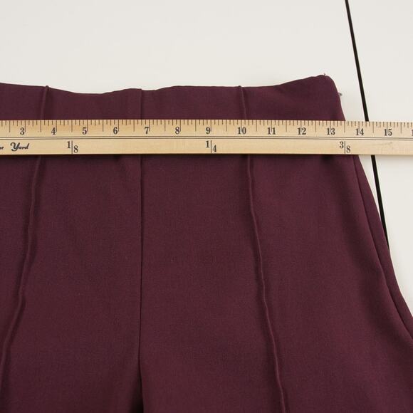 Ann Taylor High Waist Maroon Wine Purple Side Zip Pencil Pant Womens Sz 0 - Picture 5 of 11